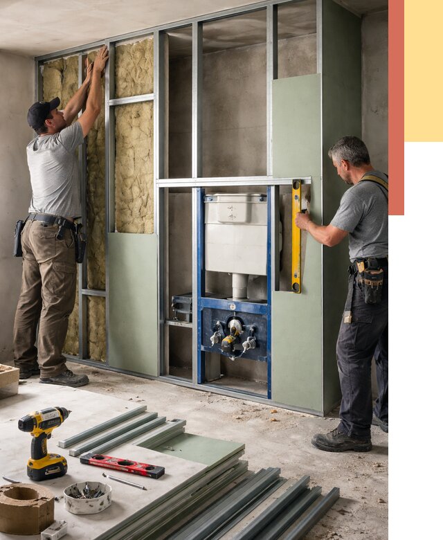 Установка сантехнических перегородок в чернушке от 8633 руб. | ОТДЕЛОЧНИК-Чрш