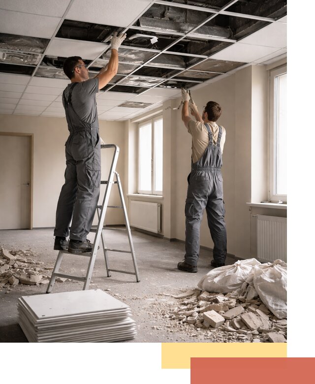 Демонтаж потолков Армстронг профессионально в чернушке