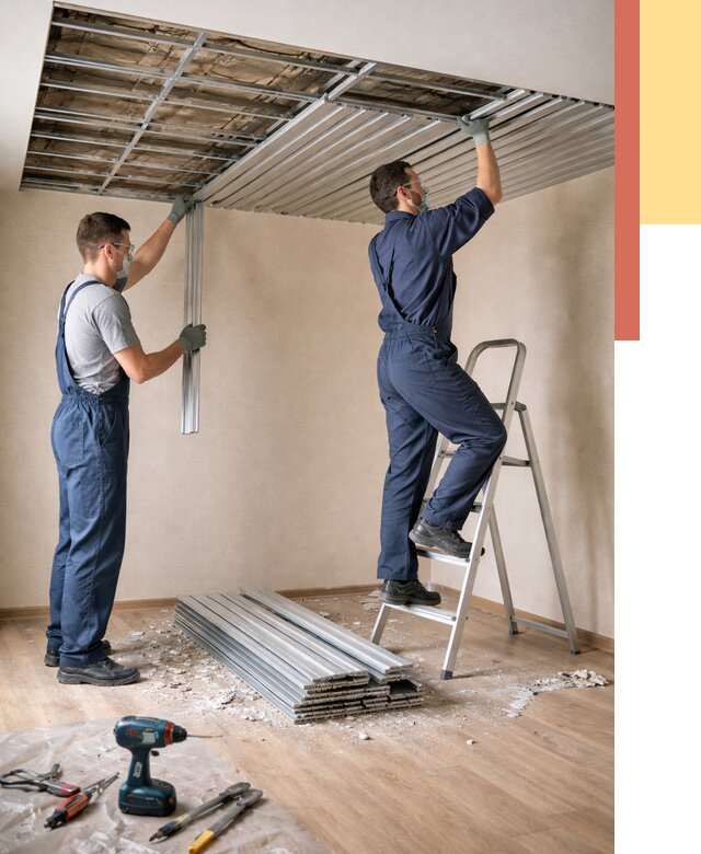 Демонтаж реечного потолка в чернушке от 4570 руб. быстро и недорого | ОТДЕЛОЧНИК-Чрш