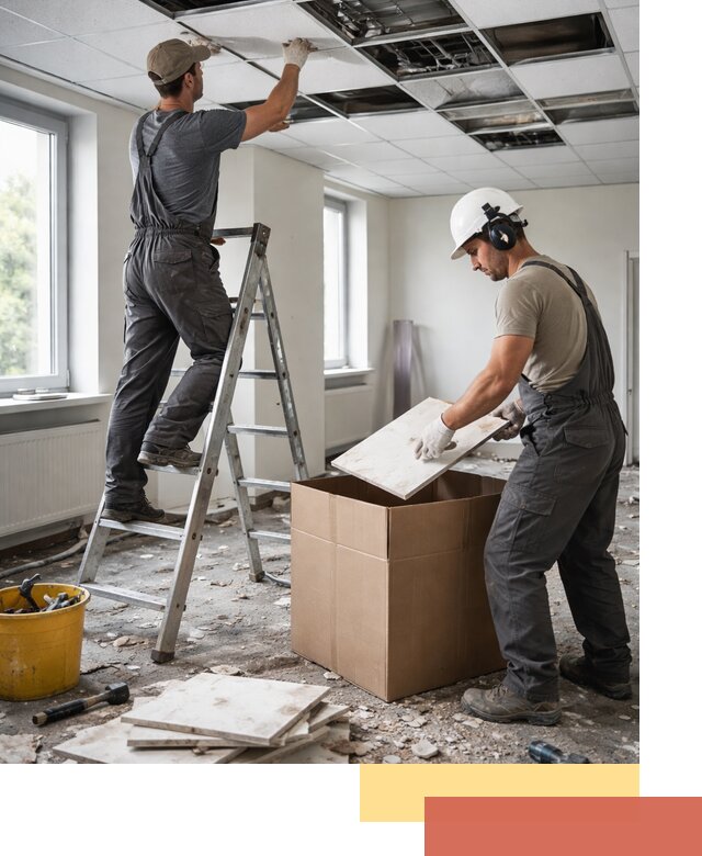 Демонтаж потолочной плитки в чернушке быстро и аккуратно