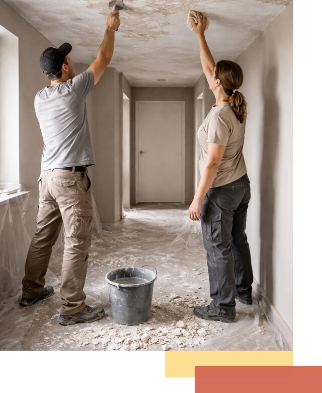 Удаление побелки с потолка в чернушке — быстро и аккуратно