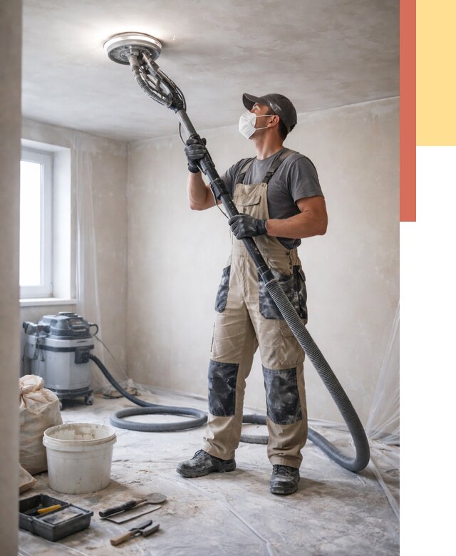 Шлифовка потолка в чернушке от 3555 руб. — услуги шлифования потолка | ОТДЕЛОЧНИК-Чрш