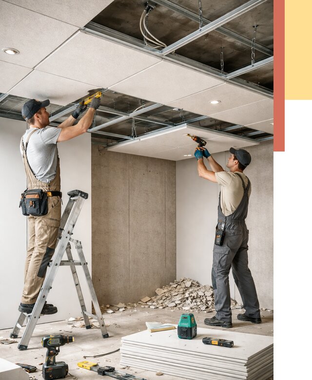 Монтаж акустического потолка в чернушке от 6601 руб/м2 — быстро и недорого | ОТДЕЛОЧНИК-Чрш