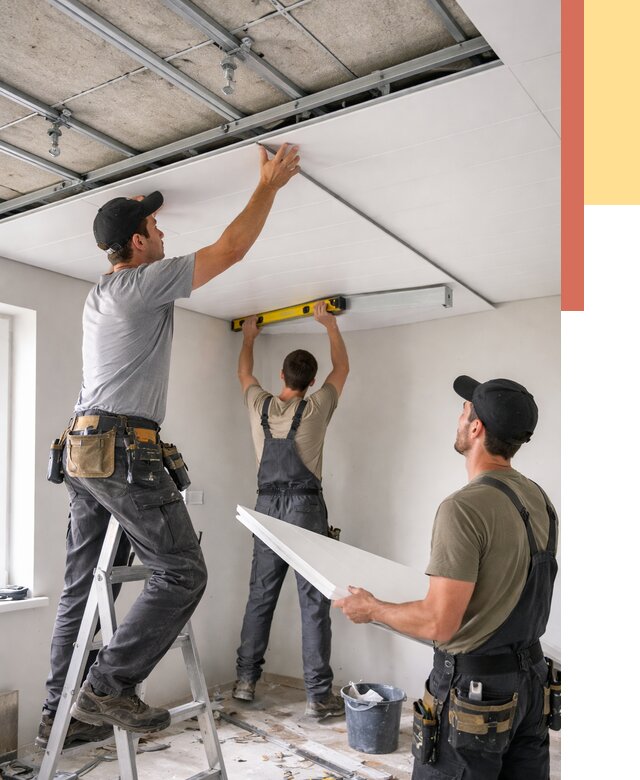 Монтаж потолка из ПВХ панелей в чернушке от 3555 руб./м2 — быстро и недорого | ОТДЕЛОЧНИК-Чрш