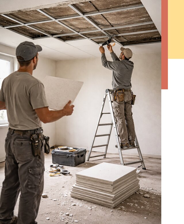 Замена плит подвесного потолка в чернушке от 1777 руб. быстро и недорого | ОТДЕЛОЧНИК-Чрш