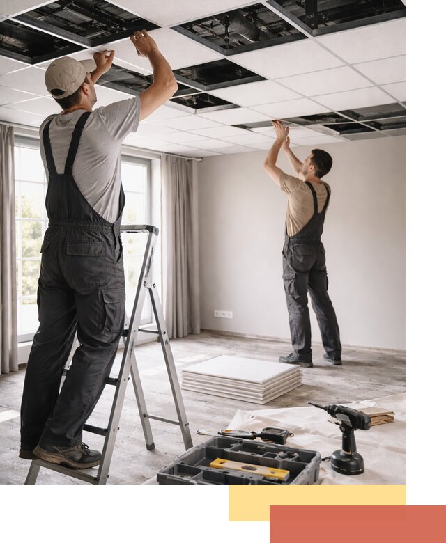 Замена плит подвесного потолка в чернушке быстро и качественно