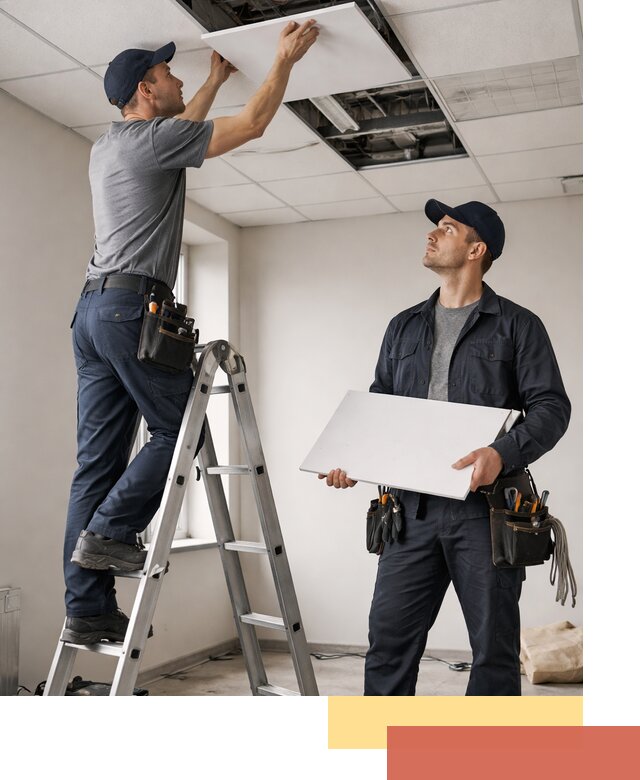 Обслуживание подвесного потолка в чернушке — ремонт и чистка