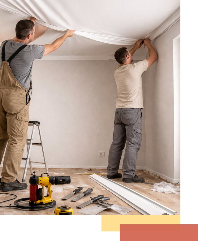 Монтаж ПВХ натяжного потолка в чернушке качественно и быстро