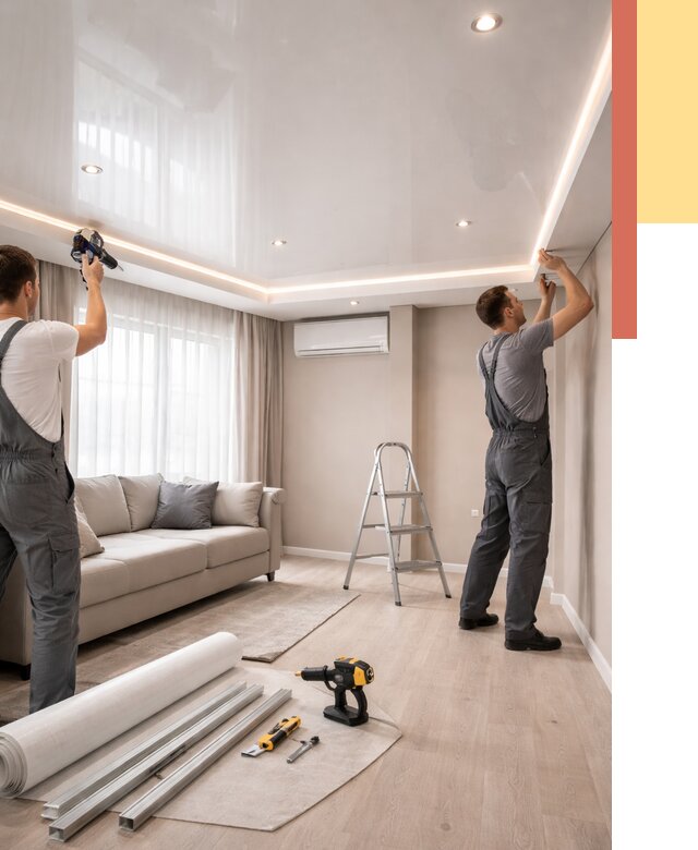 Монтаж глянцевого натяжного потолка в чернушке от 762 руб. под ключ | ОТДЕЛОЧНИК-Чрш