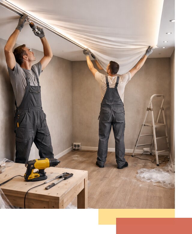 Монтаж натяжного потолка с подсветкой в чернушке цена и сроки