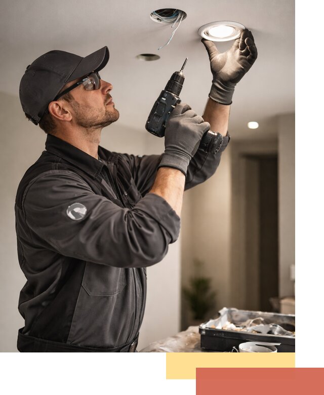 Установка точечных светильников в натяжной потолок в чернушке