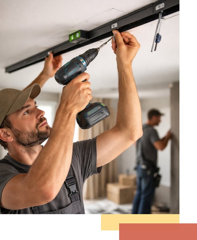 Установка трековых светильников в натяжной потолок в чернушке