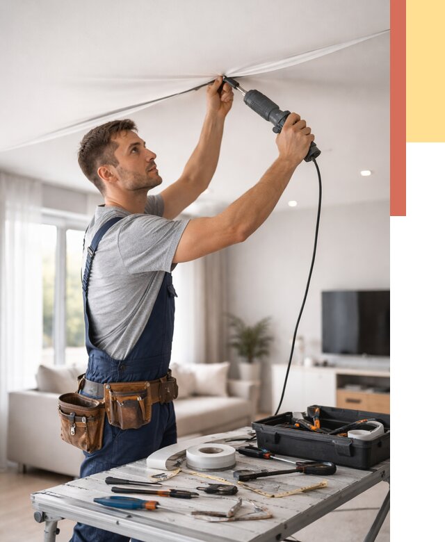 Ремонт натяжных потолков в чернушке от 9648 руб. под ключ — ОТДЕЛОЧНИК-Чрш