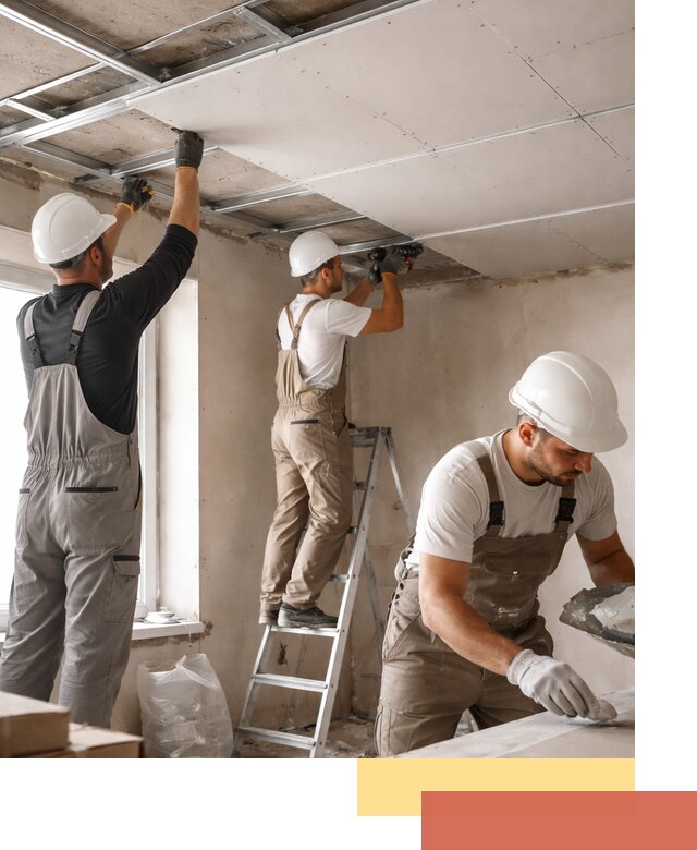 Одноуровневый потолок из гипсокартона в чернушке — монтаж и отделка