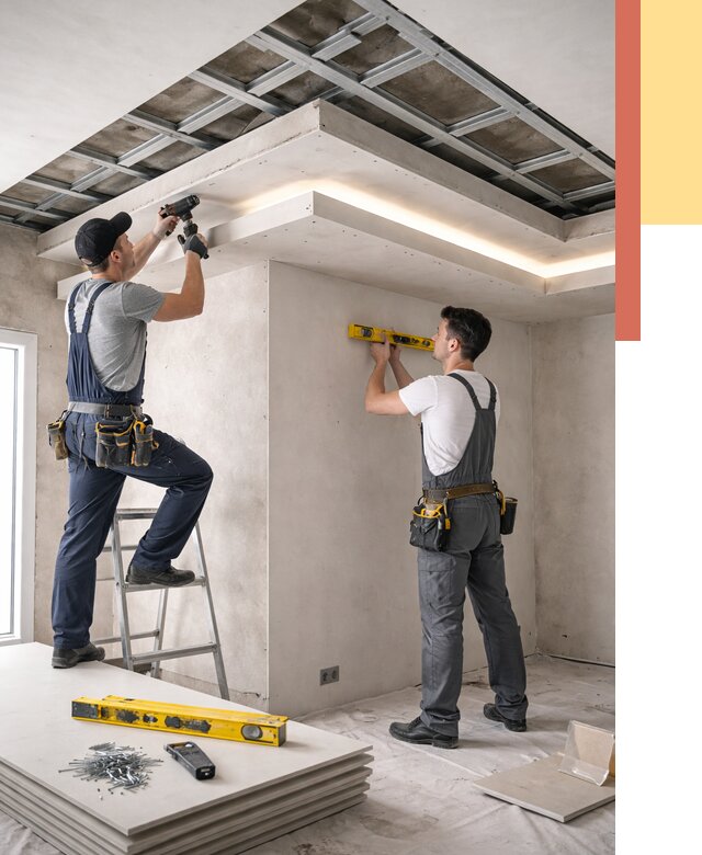 Двухуровневый потолок из гипсокартона в чернушке от 1473 руб. под ключ | ОТДЕЛОЧНИК-Чрш