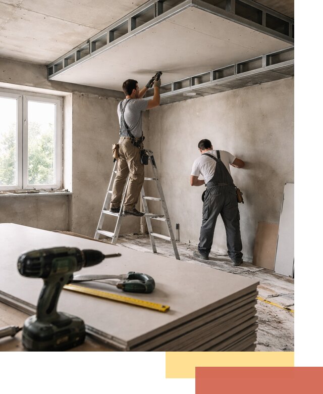 Двухуровневый потолок из гипсокартона в чернушке