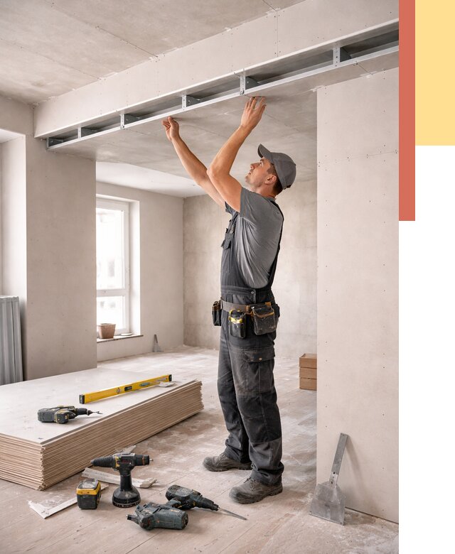 Потолок из гипсокартона с нишей в чернушке от 1270 руб. под ключ | ОТДЕЛОЧНИК-Чрш