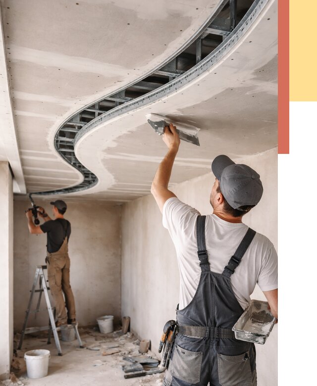 Криволинейный потолок из гипсокартона в чернушке от 2133 руб./м2 | ОТДЕЛОЧНИК-Чрш