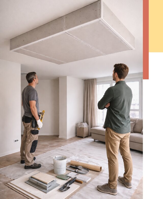 Короб на потолке из гипсокартона в чернушке от 2234 руб. — монтаж и услуги под ключ | ОТДЕЛОЧНИК-Чрш