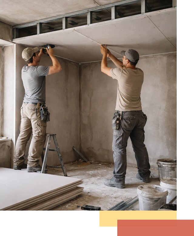 Короб из гипсокартона на потолке под ключ в чернушке