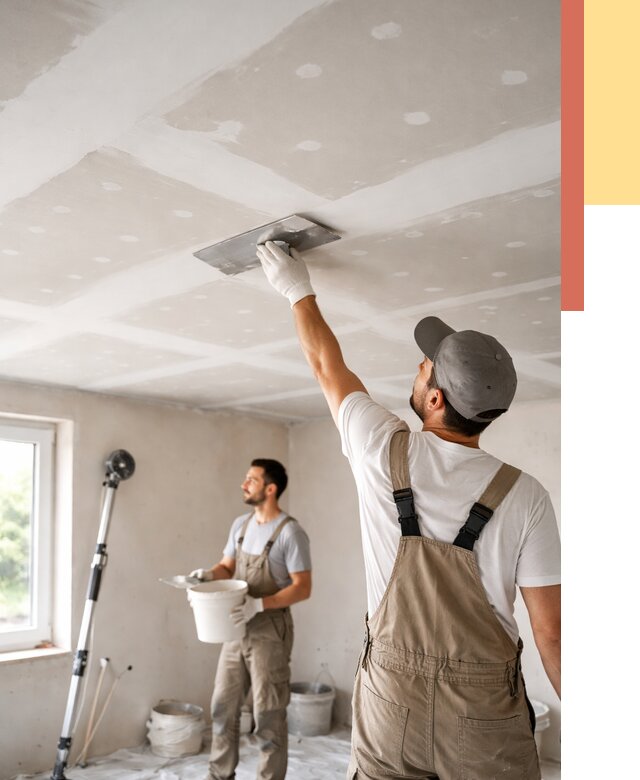 Шпаклевка потолка из гипсокартона в чернушке от 3250 руб./м2 — услуги под ключ | ОТДЕЛОЧНИК-Чрш