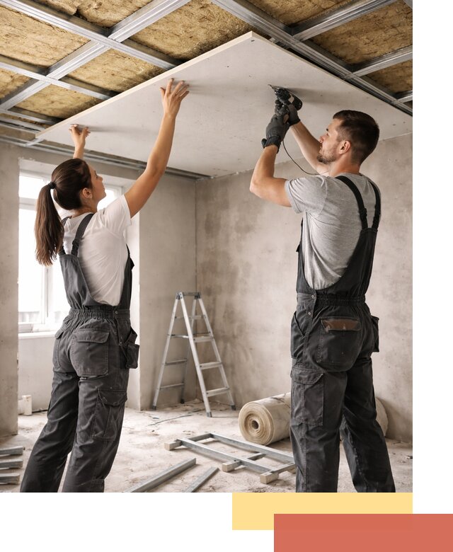 Звукоизоляция потолка из ГКЛ в чернушке профессионально и надежно