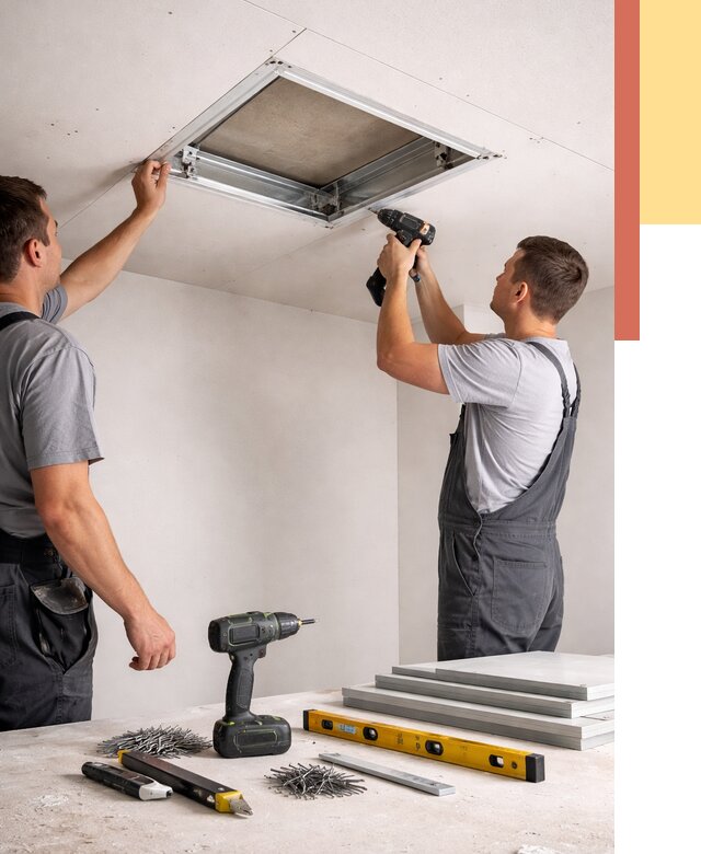 Установка люка в потолок ГКЛ в чернушке от 2539 руб. под ключ | ОТДЕЛОЧНИК-Чрш