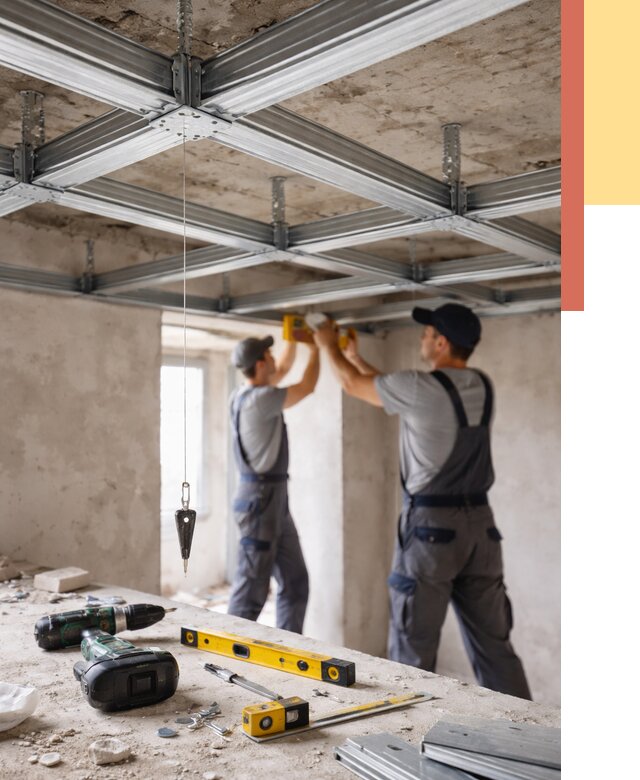 Монтаж каркаса потолка из профиля в чернушке от 4570 руб. — услуги ОТДЕЛОЧНИК-Чрш