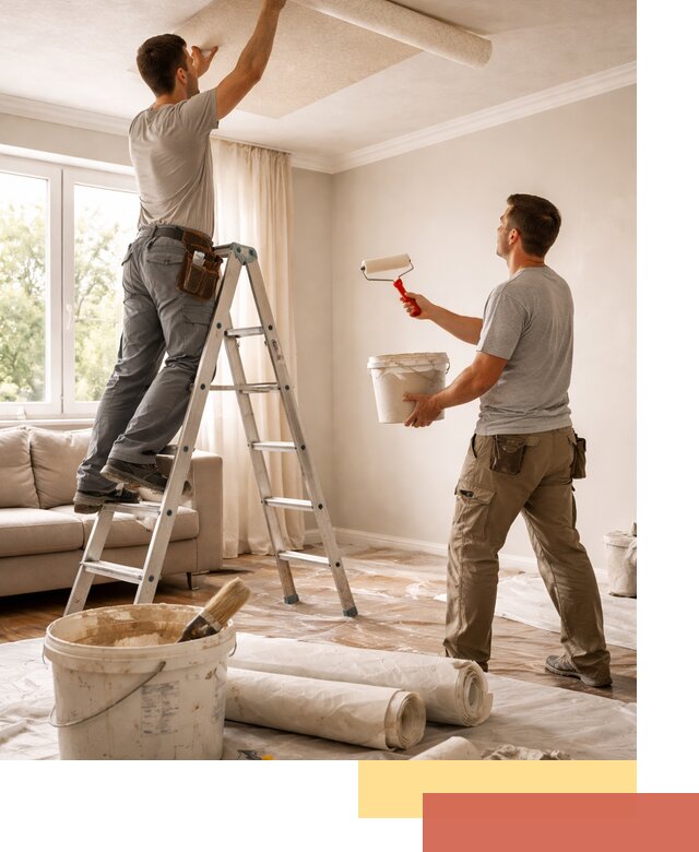 Поклейка обоев на потолок в чернушке — качественно и быстро