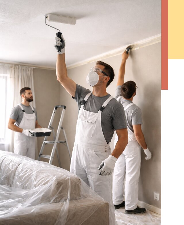 Покраска потолка водоэмельсионной краской в чернушке от 2234 руб/м² — услуги под ключ | ОТДЕЛОЧНИК-Чрш