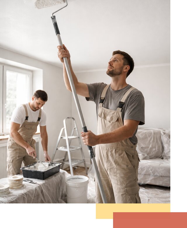 Покраска потолка водоэмульсионной краской в чернушке