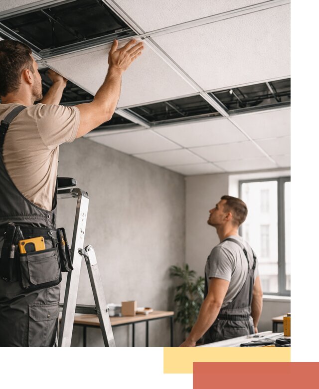 Монтаж потолочной плитки в чернушке качественно и в срок