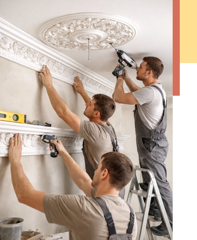 Монтаж лепнины на потолок в чернушке от 3250 руб. быстро и недорого | ОТДЕЛОЧНИК-Чрш