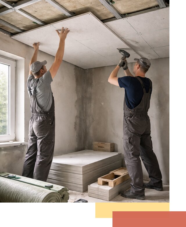 Шумоизоляция потолка панелями ЗИПС в чернушке